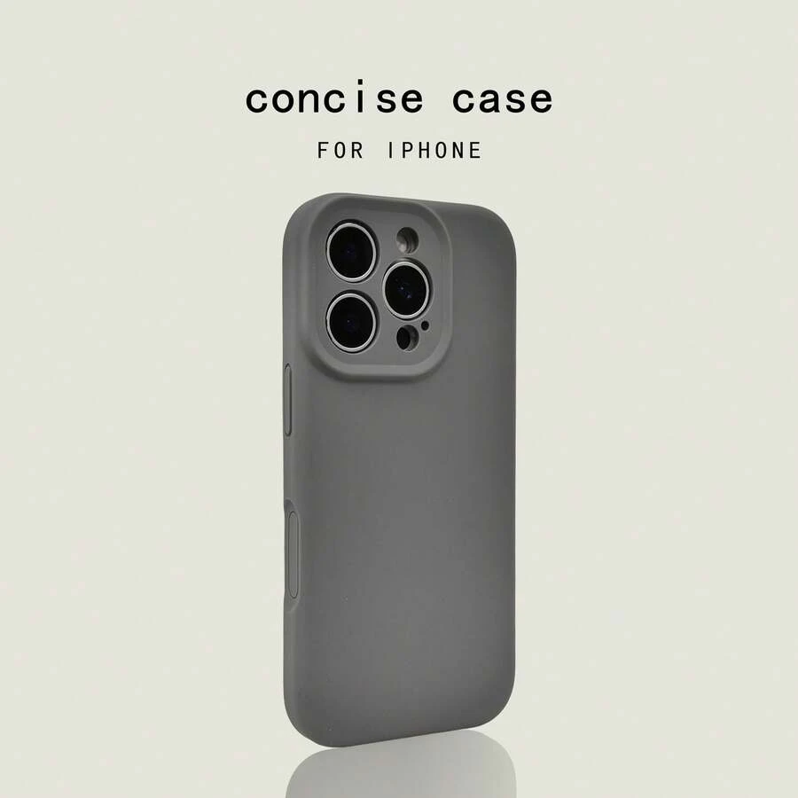 Funda para teléfono compatible con iPhone 17 Air/16e/15/14/13 Pro, Pro Max, Plus, orificio de precisión + funda suave, agarre cómodo, colores ricos y versátiles, a prueba de golpes, adecuada para hombres y mujeres - Gris - Ver 1