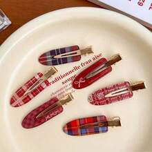 12/6个酒红色蝴蝶结无缝发夹，优雅刘海夹，派对发饰，可爱发夹，高品质发夹，装饰发夹，节日礼物 - 彩色 - 查看 12