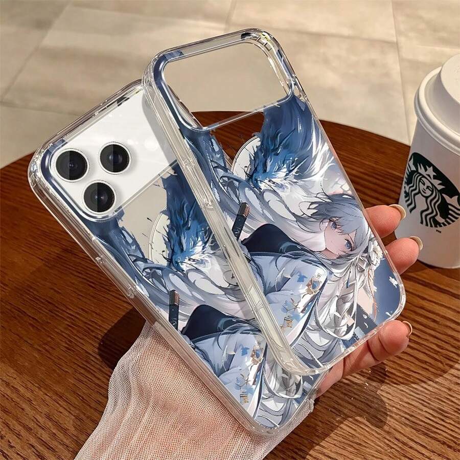 Dragon phone case For 11 12 13 14 15 16 17 Pro Max 14 15 16 Plus 17 AIR 16e Luxury fashionable acrylic magnetic wireless charging hard case cover - ykl Dragón Transparencia 45LR - Ver 1
