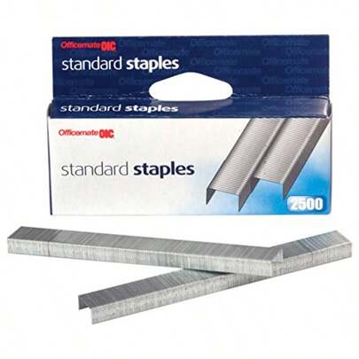 Officemate Full Strip Standard Staples 20 Sheet Capacity 2500 In Box With Peggable Hanger