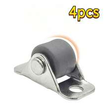 12 Pcs 0.5 Inch Mini Silent TPR Rubber Casters - 4 Fixed-Direction Furniture Wheels + 8 Self-Tapping Screws, For Sliding Doors/Drawers/Cabinets | Tools & Home Improvement > Hardware > Power Transmission > Pulleys