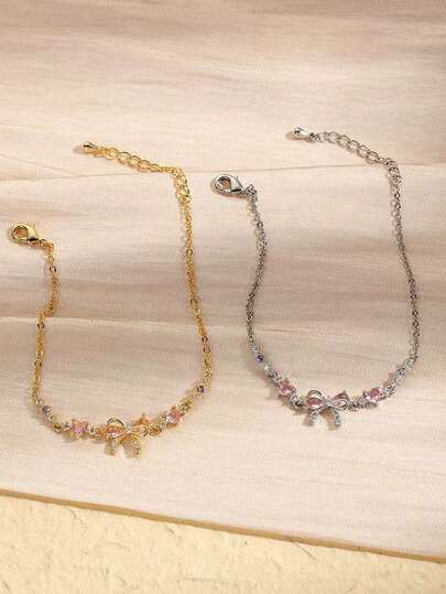 צמיד חדש עם אבני זירקוניה ופרפר, עיצוב מינימליסטי, חמוד ומתוק