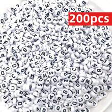 Yiwu Qiyou Accessories Co., LTD 500/200/100颗 7毫米 随机26字母亚克力珠，适用于珠宝制作、手链、耳环、项链和工艺品制作
