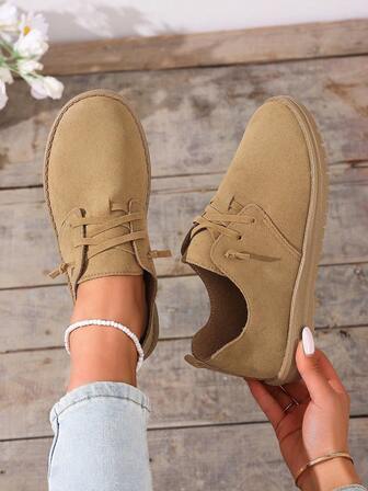 Solid Color Unisex Slip-On Casual Flat Shoes, Versatile Office/Walking Flats For Women, Spring/Autumn