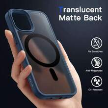 Magnetic Case For IPhone 12 Mini 5.4 Inch Compatible With MagSafe, Translucent Matte Back Slim Shockproof Case (Storm Blue), 36057980 - Baby Pink - View 6