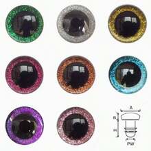 20 mắt nhựa đen bóng, mắt búp bê, kích thước 12/14/16/18/20mm, mắt 3D lấp lánh có vòng, thích hợp cho móc len, có vòng, mắt to, thích hợp cho búp bê móc len, mắt nhựa móc len, phụ kiện DIY cho gấu bông - Mắt trăng nhiều màu - Xem 7