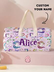 1 Stück personalisierter Namens-Muster Reisekoffer, kann nach Ihrem individuellen Design angepasst werden, geeignet für Kinder und Jugendliche, Mädchen- oder Jungen-Namen für Reise-Gepäck drucken, unverzichtbares Reiseutensil