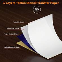 100pcs Professional Tattoo Transfer Paper - Stencil Transfer For Effortless Tattooing - Advanced Thermal Carbon Copier - Durable & Seamless Compatibility With Tattoo Supplies - Multicolor - View 4