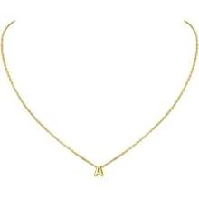 ChicSilver Initial Necklace 26 Letters A-Z Charms 925 Silver / Gold Chain Necklaces For Women Jewelry Accessories Mini Minimalist Alphabet Names For Mothers Couples Birthday - A/oro 18k - 查看 4