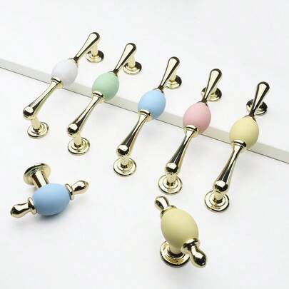 High-End Light Luxury Drawer Handle Solid Ceramics Zinc Alloy Kitchen Clothes Closet Dresser Knob Furniture Handle Hardware Cabinet Handles