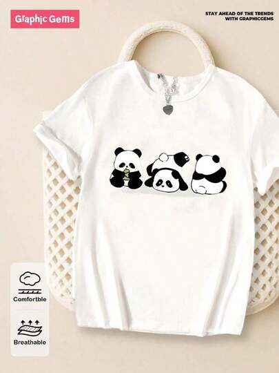 Sparklyn Camiseta de manga corta con estampado de lazo para niñas preadolescentes en verano