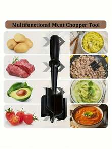 1pc Heat-Resistant Rubber Meat Slicer - Manual Hamburger Slicer, Suitable For Hamburgers, Turkey And Other Beef Slicing, Non-Electric Kitchen Tool And Gadget, 1pc Durable Nylon Meat And Potato Shredder - Multicolor - View 5