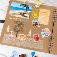 Bstorify Large Scrapbook, 11 X 11 Inch, 40 Sheets (80 Pages) Brown Thick 200 GSM Kraft Paper, Memory Book, Ribbon Closure - Ideal For Your Scrapbooking, Art &Amp; Craft Projects - ColorC - View 6