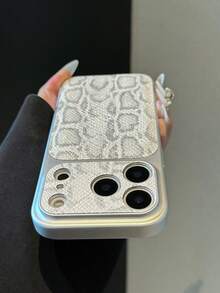 1pc Leopard Print & Golden Element PU Leather Protective Phone Case, Compatible With IPhone 17Pro/17/Air/17Promax/11/12/13/14/12 Pro Max/16 Pro/15 Series With Lens Protection, Holiday Gift - Multicolor - View 2