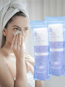 200/100pcs Disposable Round Makeup Remover Pads, Makeup Remover Pads, Travel Cleansing Set, 5.8*5.8cm, 3-Ply Thickened, Double-Sided Dual-Effect Cleansing Disposable Makeup Remover Pads - Multicolor - View 15