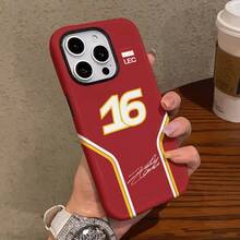 An F1 Racing Product Featuring Charles Leclerc No. 16, Double-Layer Durable Film Phone Case Designed For Durability And Drop Resistance, Compatible With IPhone Models 17, 16, 15, 14, 13, 12, 11, 8, 7, X, XS, XR, Plus, Air, Pro, Max, Mini, SE2 - 1 cái - Xem 7