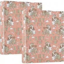 Peach Sleepy Puppy - Carpetas para cuaderno de 3, con bolsillos, 1/2 unidades, carpetas universitarias para estudiantes, 200 hojas - multi - Ver 12