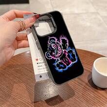 Funda para Teléfono con Diseño de Oso de Llamas Coloridas para iPhone 16 15 14 13 12 11 Pro Max X XR XSMAX 8 7 Plus, Cubierta Trasera Mate Anti-caídas - Colores mixtos - Ver 6