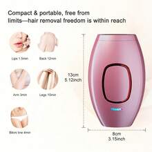 1pc Pulse Light Laser Hair Removal Device, For Women, 5 Adjustable Levels, 500,000 Flashes, Professional Painless Permanent Hair Removal, Home IPL Hair Removal Machine, Suitable For Body, Bikini Line And Intimate Area - View 8