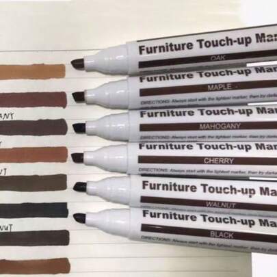 12pcs Wood Grain Repair Marker Set, Suitable For Solid Wood And Composite Wood Floor Color Restoration, Repair Paint Wear, Color Filling Pen, Waterproof And Fade-Resistant Seam Pen, Scratch Repair Magic Pen, Seam Pen