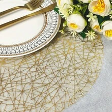 15/30/60/120pcs Tulle Christmas Placemats, Asymmetrical Line Pattern, Personalized Fashionable Minimalist, Suitable For Christmas, New Year, Thanksgiving, Parties, Graduation, Weddings, Birthday Gatherings, Protect Tableware And Tabletop