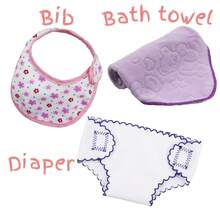 Phụ kiện búp bê - Tã, Yếm, Túi đựng đồ trưng bày trong suốt, Túi tote, Phù hợp cho búp bê 14-18 inch - Nhiều màu - Xem 14