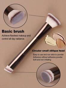 2pcs Professional Dual-Head Makeup Brushes, Powder Brush, Blush Brush, Cosmetic Tools, Soft Fibers, Easy To Carry, Travel Brush,Foundation Brush,Concealer Brush,Blush Brush,Contour Brush,Blush Brush,Bronzer Brush,Powder Brush,Foundation Brush,Blush Brush - 棕色 - 查看 4