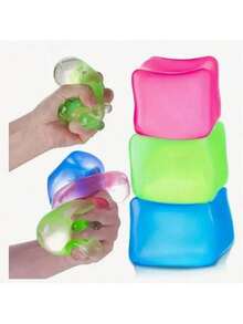 Juguete de estrés para adultos, juguete sensorial para ayudarte a relajarte. Este juguete de alivio del estrés y relajación con forma de cubo de hielo puede ayudarte a aliviar la tensión, el aburrimiento o la emoción. Este juguete viene en colores rosa, morado y azul, lo que lo convierte en un gran regalo para tu cumpleaños. - Multicolor - Ver 3