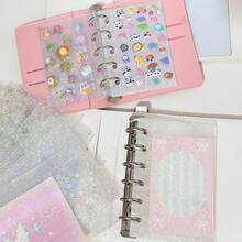 10/20pcs Colorful Heart Sticker Sheets, A7 Size Transparent Inner Pages, 3D Embossed Stickers, Refill For Photo Card Storage, Album, Book, Ring Binder, Sticker Storage, School & Office Supplies For New Semester - Multicolor - View 5