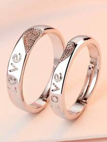 两件套皇冠式开口永恒戒指套装——婚礼、情人节或任何特殊场合的完美之选