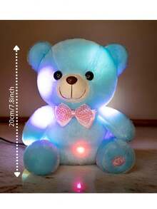 可爱发光泰迪熊毛绒玩具，色彩缤纷，闪闪发光，LED泰迪熊，情人节礼物，发光玩伴，完美的生日、节日装饰礼物，适合儿童、男孩、女孩 - 彩色 - 查看 8