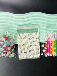 100个3.15*5.11英寸可爱清新小雏菊图案礼品包装自封袋，白色花朵印花小卡片包装透明装饰袋。适用于派对、节日或促销文具礼品包装。圣诞节、男士生日礼物、情人节礼盒、男士礼盒、男士礼物 - 黃色 - 查看 4