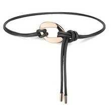 1pc Women's Knotted Belt Retro Golden Blue Thin Waist Belt Fashion Elegant Decorative Dress Shirt Coat Waist Belt Four Seasons Versatile Belt Accessory - 黑色 - 查看 3