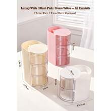 1pc Rotating Makeup Organizer Box - Can Store Makeup Brushes, Combs, Hair Clips, Hair Ties, Hair Claws And Jewelry, Perfect Gift For Halloween/Christmas/Thanksgiving