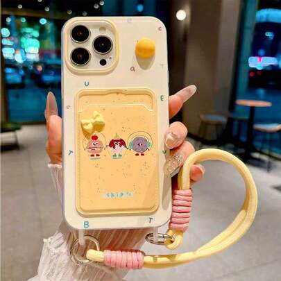 彩色3D花朵挂绳卡套手机壳，兼容苹果 16 Pro Max/15 Pro Max、新款11、12、Creative 12、11防摔保护套、14 Pro/13保护套，兼容 17 Pro Max/17/Pro/17 Plus/17，夏季风格