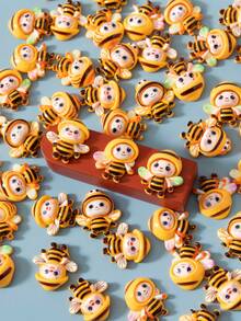 12/36/70pcs Cute Kawaii 3D Mini Bee Resin Charms Set, Flatback Bee Embellishments For Dollhouse Decor, DIY Crafts, Phone Case Decoden, Hair Clips, Scrapbooking, Shoe & Photo Frame Decoration, Bulk Animal Resin Accessories - Cute Bee - View 7