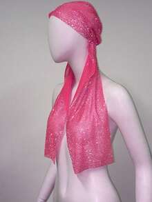 女士金色水钻渔网头巾，个性化发饰，适合日常佩戴、跳舞、婚礼、派对、活动、情人节等场合，也可作睡帽使用。 - 彩色 - 查看 32