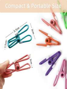 15 piezas de clips de sellado de acero inoxidable de colores aleatorios portátiles, adecuados para bolsas de aperitivos, bolsas de alimentos, bolsas de almacenamiento y clips de bocetos - Clip de sellado - Ver 8