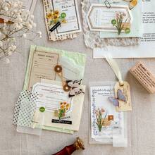 100件复古电影风格剪贴簿装饰材料，蕾丝图案手写设计，办公文具和剪贴簿拼贴用品。 - 彩色 - 查看 3