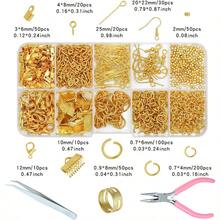 Jewelry Making Supplies Kit Jewelry Repair Kit With Pliers Findings And Beading Wires For Jewelry Findings Repair Making And Beading - 金色 - 查看 3