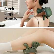 USB Rechargeable Neck & Shoulder Heating Massager, Electric Massage Device, 6D Simulation Shoulder, Neck & Back Massager, Trapezius Muscle Massager, Deep Kneading Massage For Neck, Shoulder, Back And Arms. Perfect Gift For Elderly Men And Women.