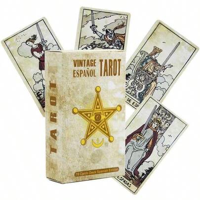 Baraja de Tarot Vintage Edición Española 78 Cartas de Tarot en Español, Adecuado para Principiantes y Entusiastas, Regalo de Cumpleaños Ideal