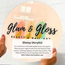 Custom Full-Color Commercial Logo Sign | Personalized Commercial Signage | UV Printed Indoor Signage | Nail Salon & Beauty Studio Signage, Customized Acrylic Commercial Sign, Commercial Logo Sign, Round Acrylic Sign, Customized Logo Sign, Office Decor, Storefront Sign, Reception Desk Sign - Multicolor - View 8