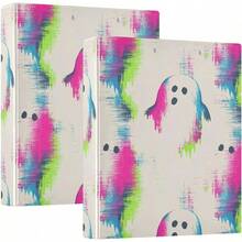Carpetas de cuaderno de 3 anillos de 1.5 pulgadas con cubierta de bolsillo de 1/2 paquetes de carpetas universitarias para estudiantes de tapa dura - multi - Ver 10