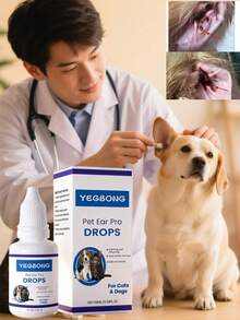 Yegbong 10ML/0.34FL.OZ Pet Ear Care Agent For Protecting Ears, Suitable For Cats And Dogs, Daily Gentle Ear Odor Cleaning Ounce Yeast Infection Drops, Suitable For Dogs And Cats - Natural Ingredient Ear Care Moisturizing And Nourishing Formula, Suitable For All Breeds And Body Types As A Supplementary Pet Supplement, Promoting Health - Multicolor - View 2