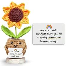 迷你正能量钩针动物，趣味励志生日礼物，适合送给女性、男性、朋友、同事，鲨鱼、鸭子、猫咪造型，附赠正能量卡片，温馨可爱，适合生日、圣诞节、情人节装饰。 - 彩色 - 查看 66