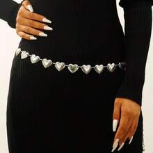 1pc Women's Metallic Retro Bohemian Fashion Waist Chain, Versatile Dress Waist Belt Accessory - Multicolor - View 2