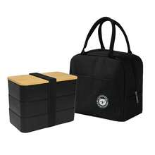 1pc Portable Leak-Proof Lunch Box With Cutlery, Japanese Bento Box, Adult Bento Box, School Lunch Box, Bamboo Lid Lunch Box, Outdoor Travel Insulated Bag, Stackable, Reusable, Suitable For Back To School, Outdoor Travel, Work, Kitchen Food Storage, School Supplies - Multicolor - View 10