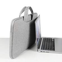 1 pieza Bolso para laptop que se ajusta a laptops de 11-12/13-13.3/14/15-15.6-16 pulgadas, con cierre completo, unisex, de gran capacidad, maletín portátil multifuncional para oficina, bolso para archivos de conferencia, bolso para laptop, maletín de negocios - Gris - Ver 6