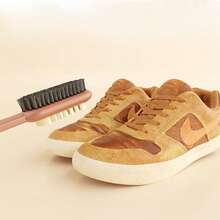 فرشاة تنظيف جلد الغزال ذات المقبض الطويل والوجهين، منظف بوت رياضية، مزيل بقع وغبار للأحذية والأمتعة، أداة تنظيف منزلية - متعدد الألوان - مشاهدة 5